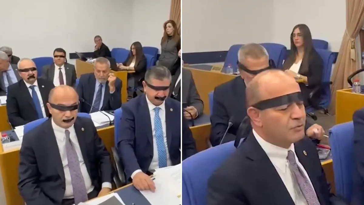 Meclis'te siyah bantlı protesto! Yeni Parti milletvekillerinden Halk TV'ye kayyum atanmasına tepki