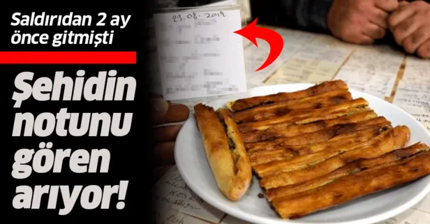 Şehidin 'Cennete pide yollar mısın' notunu gören arıyor