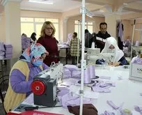 Amasya’da düğün salonu tekstil atölyesi oldu