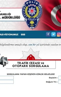 EGM trafik cezası sorgulama sayfası