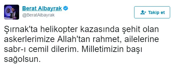 Bakan Albayrak: Milletimizin başı sağ olsun-1