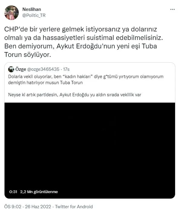 ses-bombalari-pes-pese-patladi-aykut-erdogdunun-esi-tuba-torunun-isaret-ettigi-dolarla-vekil-olan-chpliler-kim-1656316389968.jpg 'Ses' bombaları peş peşe patladı! Aykut Erdoğdu'nun eşi Tuba Torun'un işaret ettiği 'Dolarla vekil olan CHP'liler' kim?-8