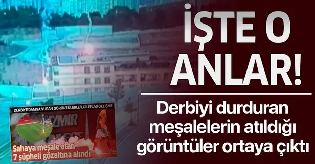 Galatasaray-Fenerbahçe derbisinde meşale yağmurunu böyle başlattılar